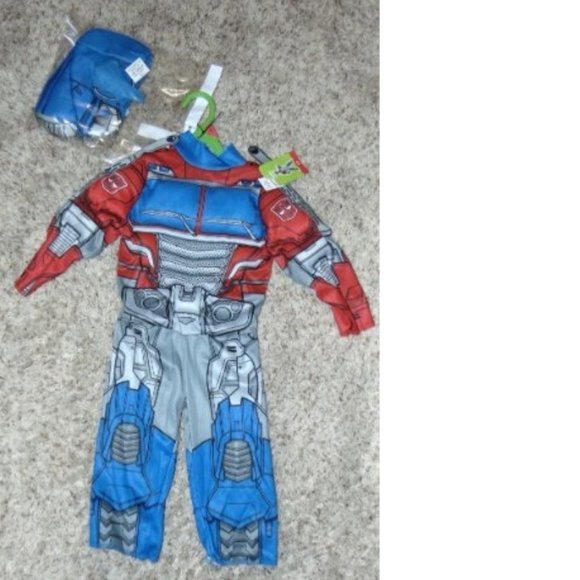 Toddler Transformers Optimus Prime Halloween Costume 3T/4T Muscle Jumpsuit, Mask - Picture 5 of 8